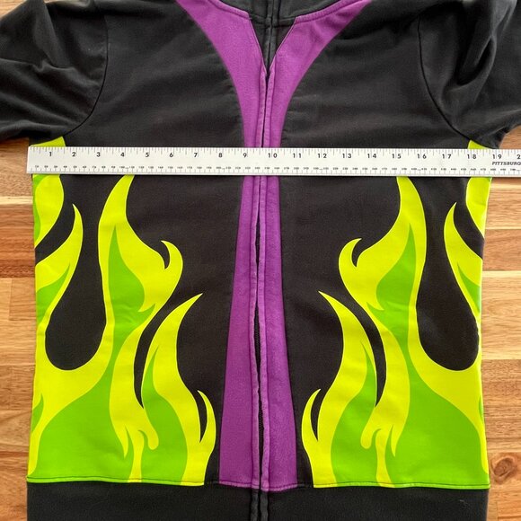Disney Parks Maleficent Zip Front Sweatshirt Hood horns Medium Fits Small - Picture 9 of 10